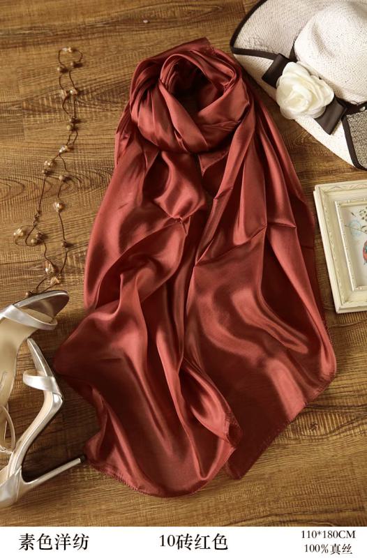 Scarf 100% Silk Paj Unicolour Rosewood